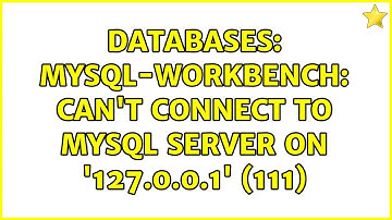 Databases: MySql-Workbench: Can