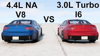 V8 vs Inline 6 - The 500HP Battle! BeamNG. Drive