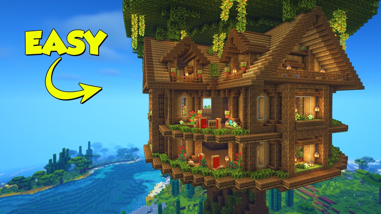 ⛏️🏠 How to Build Survival Tree House in Minecraft - YouTube