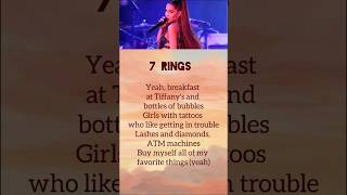 7 Rings Easy Lyrics || Ariana Grande || #shorts #7ringsarianagrande #lyrics #arianagrande #trending