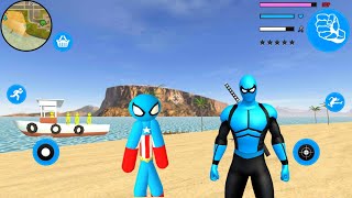 Süper Kahraman Çöp Adam Oyunu - Captain Stickman Rope Hero #8 - Android Gameplay screenshot 5