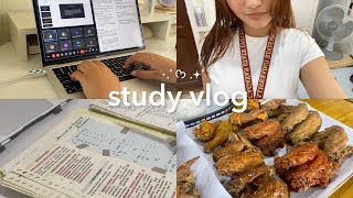 study vlog | 📖 week after midterms, doing assignments, notetaking, online classes + food
