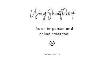 Using Shootproof as an in person or online sales tool!