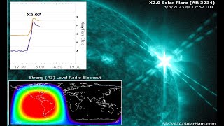 X 2.0 Solar Flare! - Hail Pummels San Antonio -Record Snow Continues In The West -3500 Year Old Bear