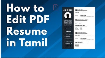 How to Edit PDF Resume in Laptop in Tamil