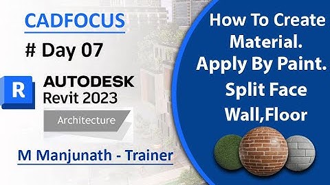 Revit Architecture Day 07 | How to Create a Material in Revit | How to Apply By Paint |Split face.