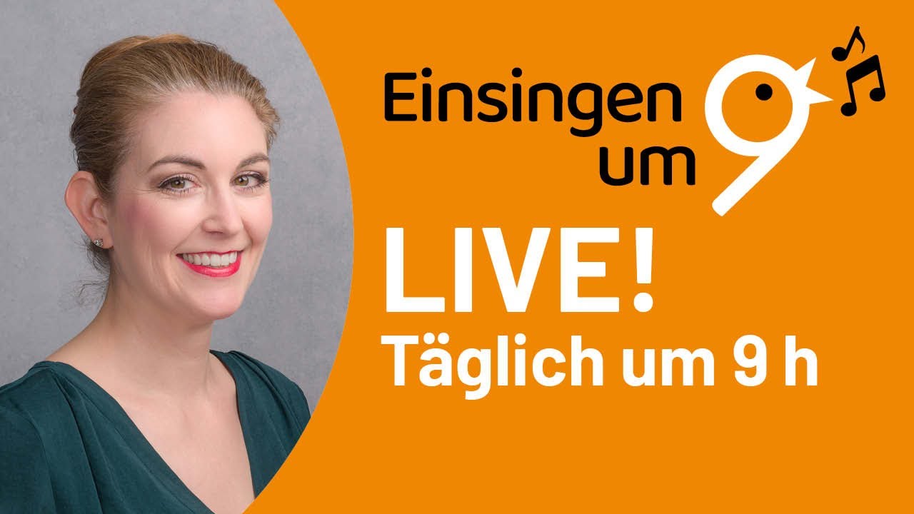 Singt mit uns zusammen ein! https://www.einsingen-um-9.ch

Täglich - 365 Tage im Jahr - senden wir um 9 Uhr morgens live ein frisches Einsingen angeleitet von einem Gesangsprofi: Barbara Böhi, Julia Schiwowa, Sarah Widmer oder Benjamin Berweger.
Mach stimmliche Fortschritte dank Körperübungen, Atemübungen und Stimmübungen!
Jede Woche gibt es ein neues Wochenthema – so wird immer wieder eine andere Thematik der Stimmarbeit vertieft.

Ihr könnt uns auf drei Arten unterstützen: 
1. Ihr macht mit
2. Ihr ermuntert weitere Menschen, mitzumachen
3. Ihr unterstützt das 'Einsingen um 9' finanziell

Unser Schweizer Konto CHF:
Barbara Böhi
Eugen-Huber-Strasse 18
8048 Zürich
IBAN CH42 0900 0000 1545 8208 2
BIC: POFICHBEXXX
Clearing Nr.: 9000 
PC-Konto: 15-458208-2

Unser Konto in Deutschland €:
Barbara Böhi
Eugen-Huber-Strasse 18
8048 Zürich
Sparkasse Hochrhein
Bismarckstrasse 7
79761 Waldshut-Thiengen
IBAN: DE52 6845 2290 1001 1929 86
BIC: SKHRDE6WXXX

via paypal: info@einsingen-um-9.ch
via Twint: 077 499 41 48

Einzahlungsschein: Sende uns Deine Anschrift per Mail an info@einsingen-um-9.ch, oder per Post an Barbara Böhi, Eugen Huber-Str. 18, 8048 Zürich. Dann senden wir Dir gerne einen Einzahlungsschein zu.

Wir danken jetzt schon herzlich für jeden Beitrag!
Julia und Barbara

#StimmMaske #Gesang #Singen #Einsingen #Chorsingen #Sopran #Alt #Tenor #Bariton #Bass #Stimmübungen #Chorsingen #Chor #Aufwärmen #Gesangsübungen #Einsingübungen #Fitimchor #Einsingenum9 #Singenum9 #Morgen #Singen #JuliaSchiwowa #BarbaraBöhi #benjaminberweger #sarahwidmer #Gesangsunterricht #onlinesingen #Glissando #Hohetöne #Zwerchfell #Atmung #Atemübungen #Jodelnlernen #Singenlernen #Voice #Warmupvoice #Singstunde #Kehlkopf
#Stimmbänder #Passaggio #Bruststimme #Kopfstimme #Atemtechnik #Hochsingen #Stimmtechnik