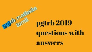 Pgtrb#2019#question and answer.
