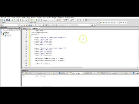 Program using Structure to add two heights in inch-feet - YouTube