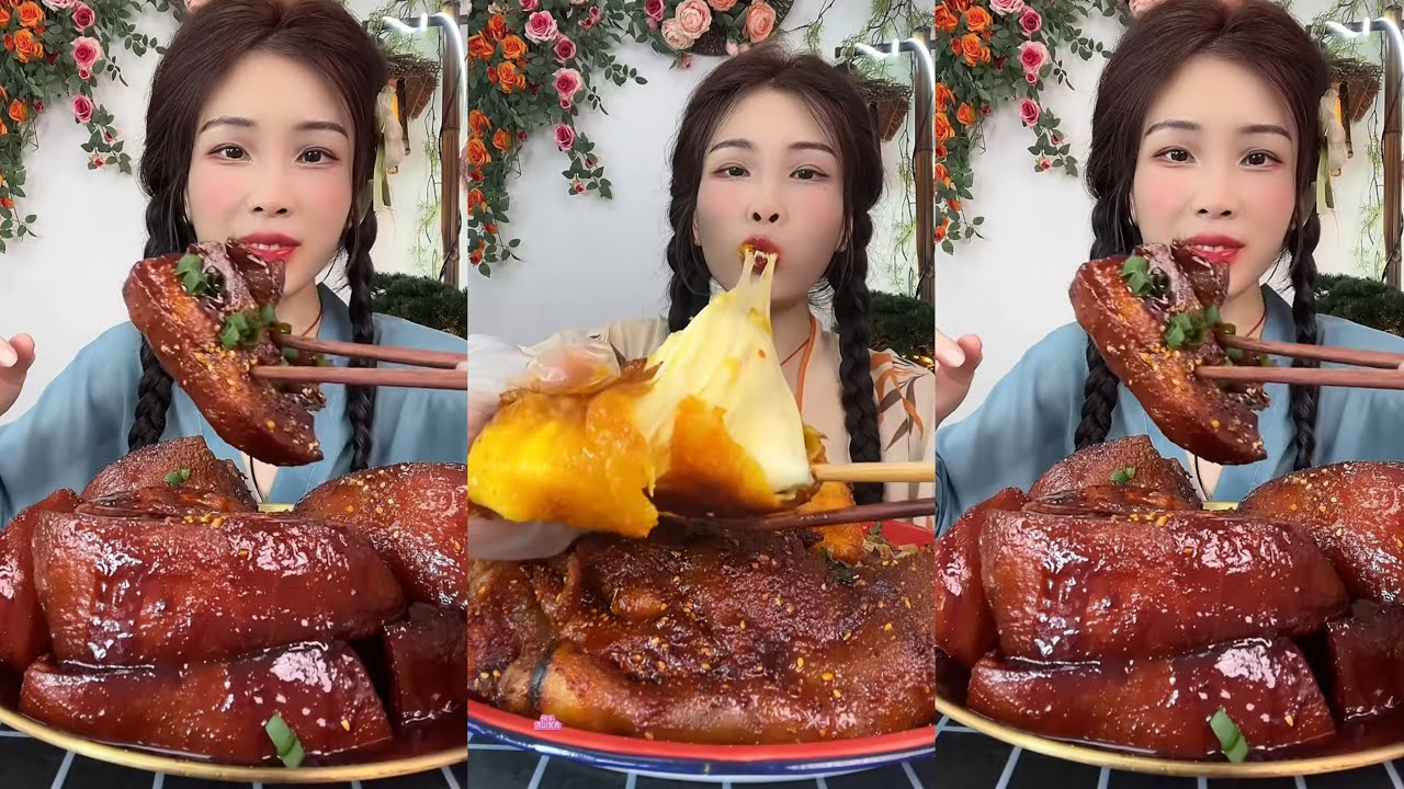 【ASMR】【MUKBANG】紅燒肉 GIANT PORK BELLY | EATING SHOW |CHINESE MUKBANG |食べ |吃播 #咀嚼音