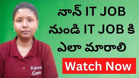 How to move from Non IT Job to IT Job (Telugu) | Pashams