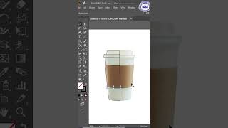 How to make a 3D paper cup using Adobe illustrator #shorts #icsa