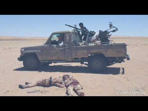 شاهد اغتنام اطقم الحوثي ويهربون ويتركون جثثهم 