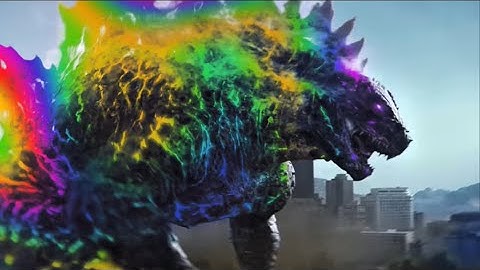 All Evolved Godzilla Scenes but He’s Rainbow