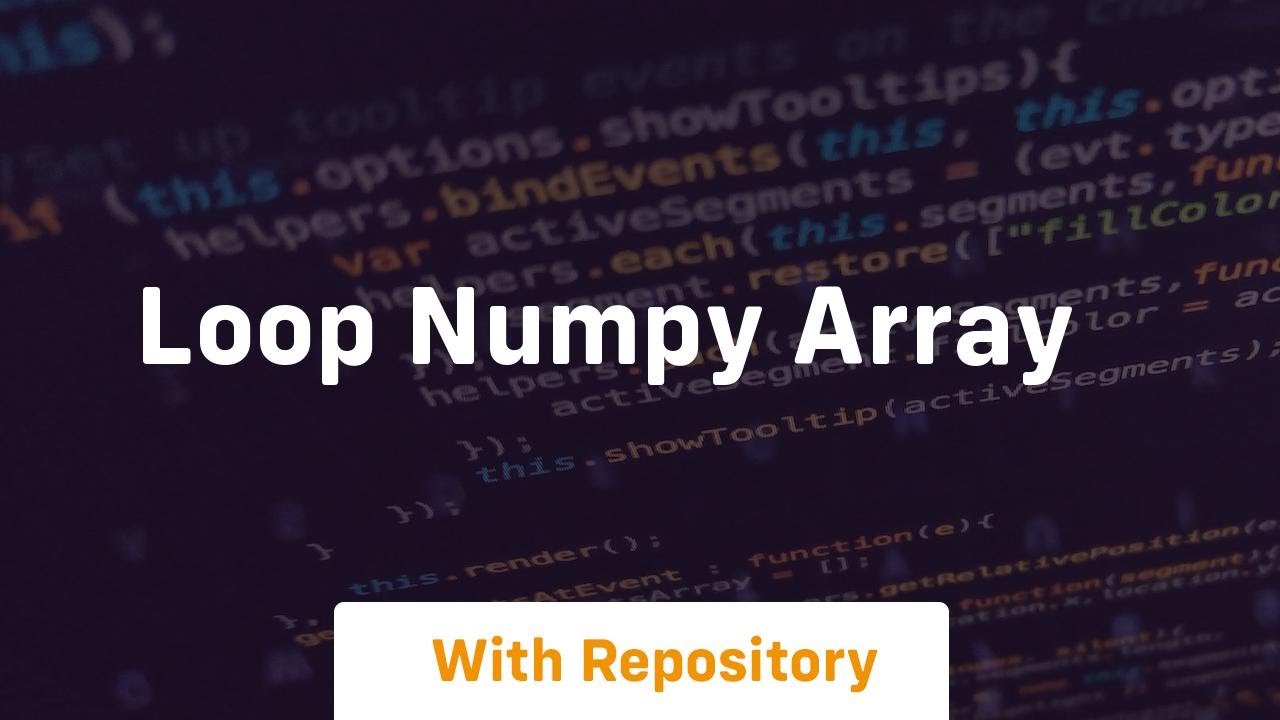 loop numpy array - YouTube