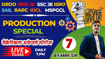 PRODUCTION QUESTION BY MRK SIR |CLASS 7| RRB JE | DRDO | SSC JE | PSU