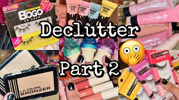 MY MAKEUP COLLECTION & DECLUTTER ft. FACE, EYES, AND LIPS! (PART 2)