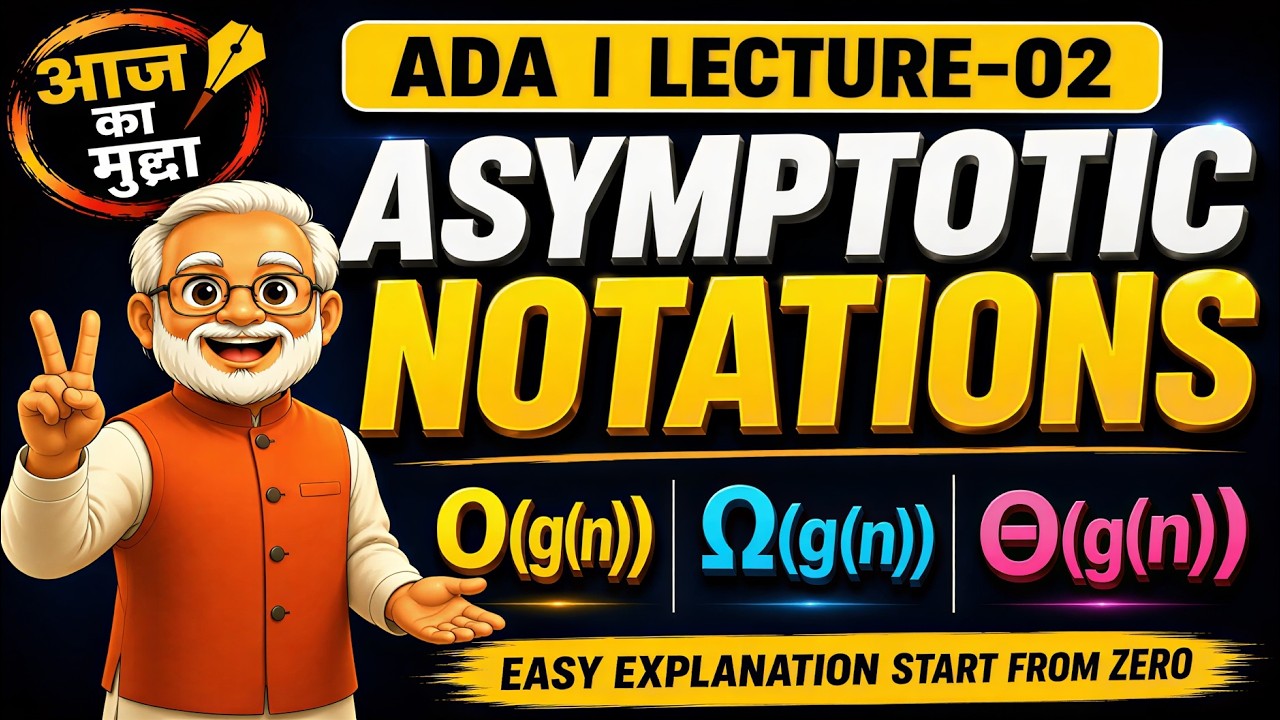 ADA Lecture 2 | Learn Asymptotic Notations | Big O, Ω & Θ Notations with Graphs and Examples