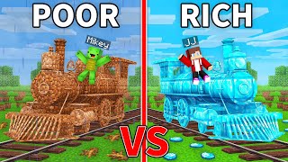 JJ's RICH Train vs Mikey's POOR Train Build Battle in Minecraft - Maizen