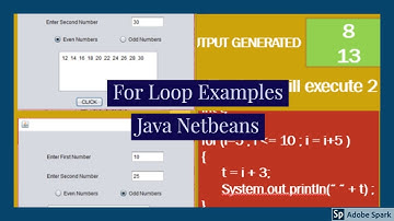 FOR LOOP EXAMPLES: Java Net Beans