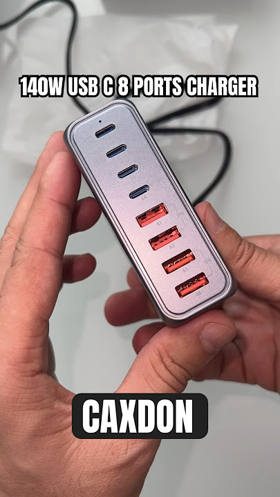 140W USB C Charger 8 Port GaN Charger, Portable Fast USB C Charging Station 65W Laptop Adapter