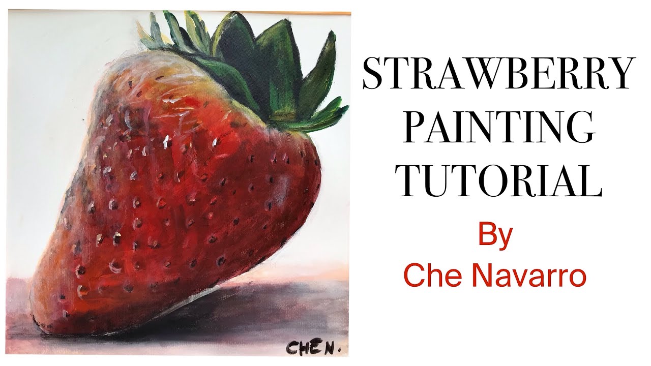 How to paint a STRAWBERRY using acrylics 🍓🍓🍓 - YouTube