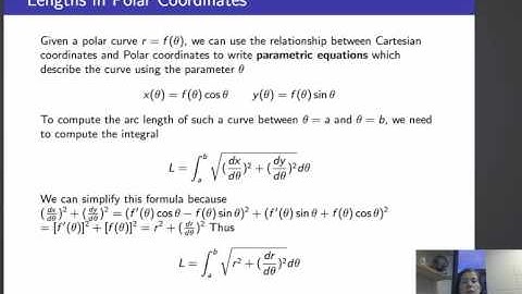 Calculus II, Lecture 34, V1 Arclength Polar Co-ordinates