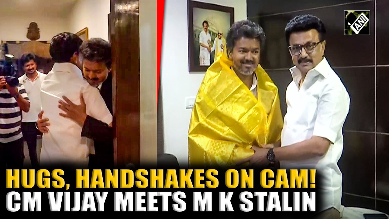 Tamil Nadu CM Vijay meets DMK Chief Mk Stalin at his residence in ...