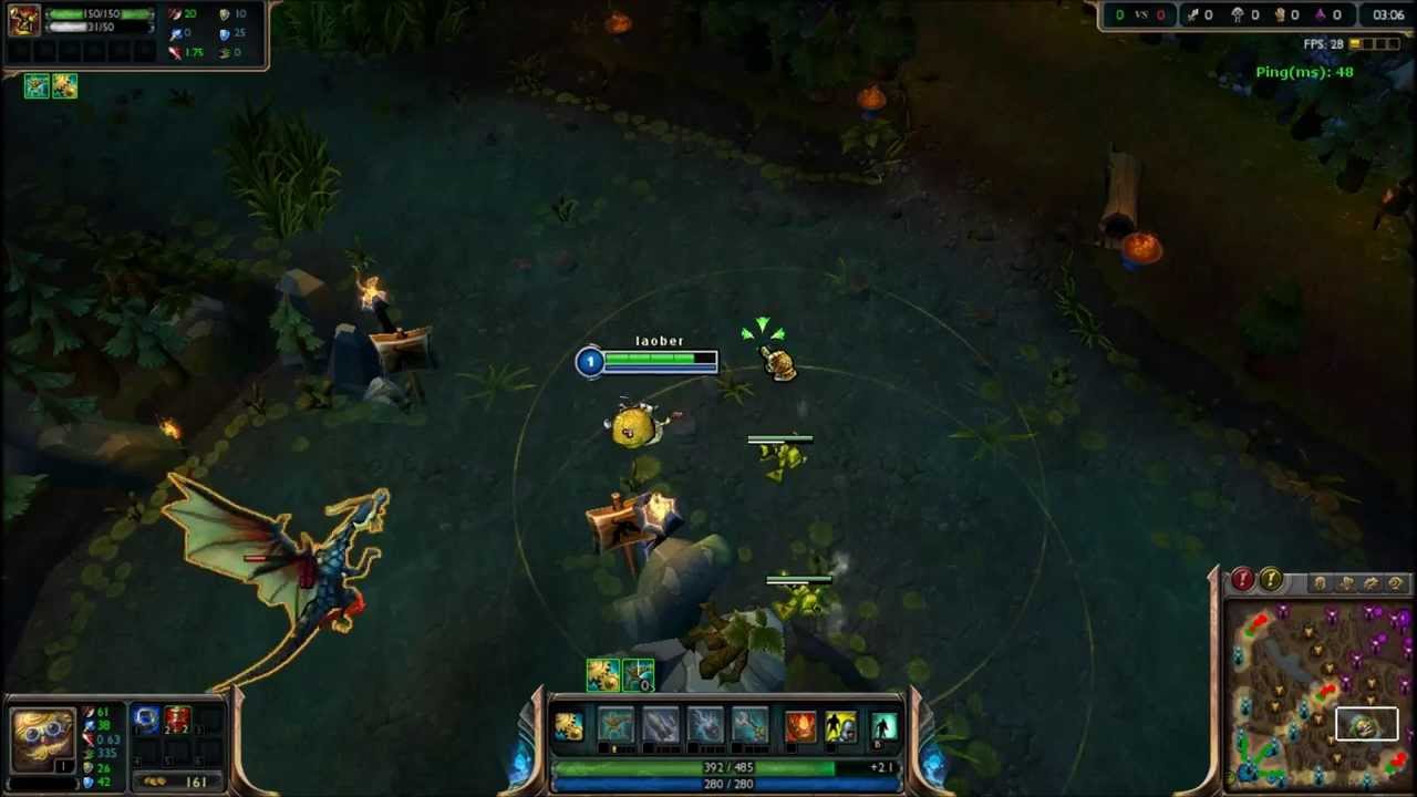 League of Legends - Tips and Tricks - Heimerdinger lvl 1 solo dragon