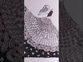 🦋 Fluttering Grace | Zentangle Dress Art ✨#art #subscribe #craftora