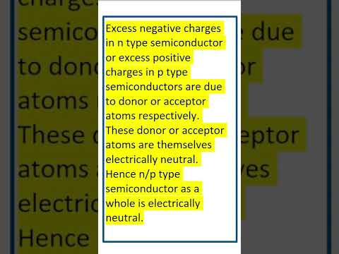 Why is an N type/P type semiconductor electrically neutral? #shorts