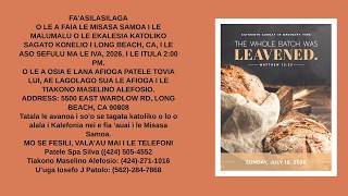 2 PM Samoan Mass July 19th 2026 at St. Cornelius Catholic Church