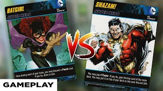 Heroes UNITE! DC Deckbuilding Game GAMEPLAY || Shazam vs. Batgirl