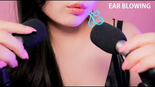 ASMR  Super close ear blowing ,Help With Anxiety Ear to Ear  50min