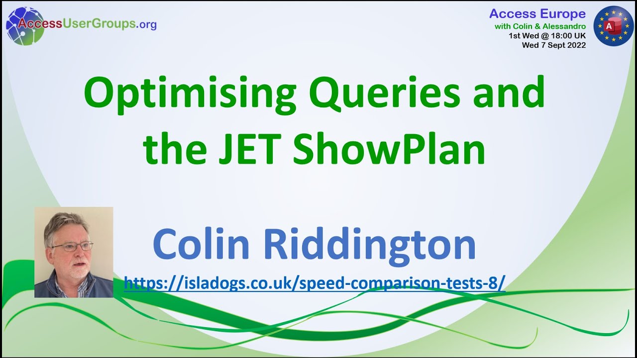 AEU7: Optimising Queries & the JET ShowPlan (Colin Riddington) - YouTube