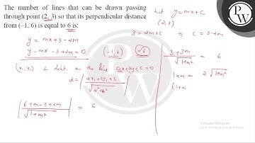The number of lines that can be drawn passing through point \( (2,3) \) so that its perpendicula....