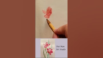 Thumbnail of Super Easy Red Freesia Flower - Watercolor Painting for Beginners