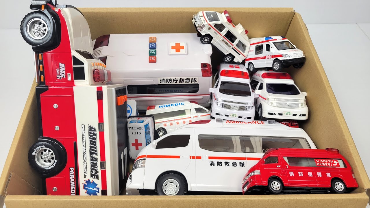 救急車のミニカーが走る走る！坂道を緊急走行テスト｜Ambulance vehicle Minicar run run! Slope drive test With siren sound