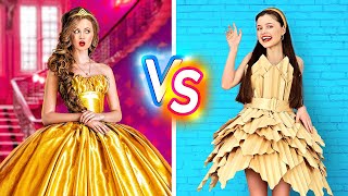 PRINCESA RICA VS. PRINCESA POBRE || ¡Chica popular VS. Nerd pobre! Vida escolar por 123 GO! BOYS