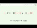-90 greater than -5(2x+2) - Solve linear inequalities with one unknown