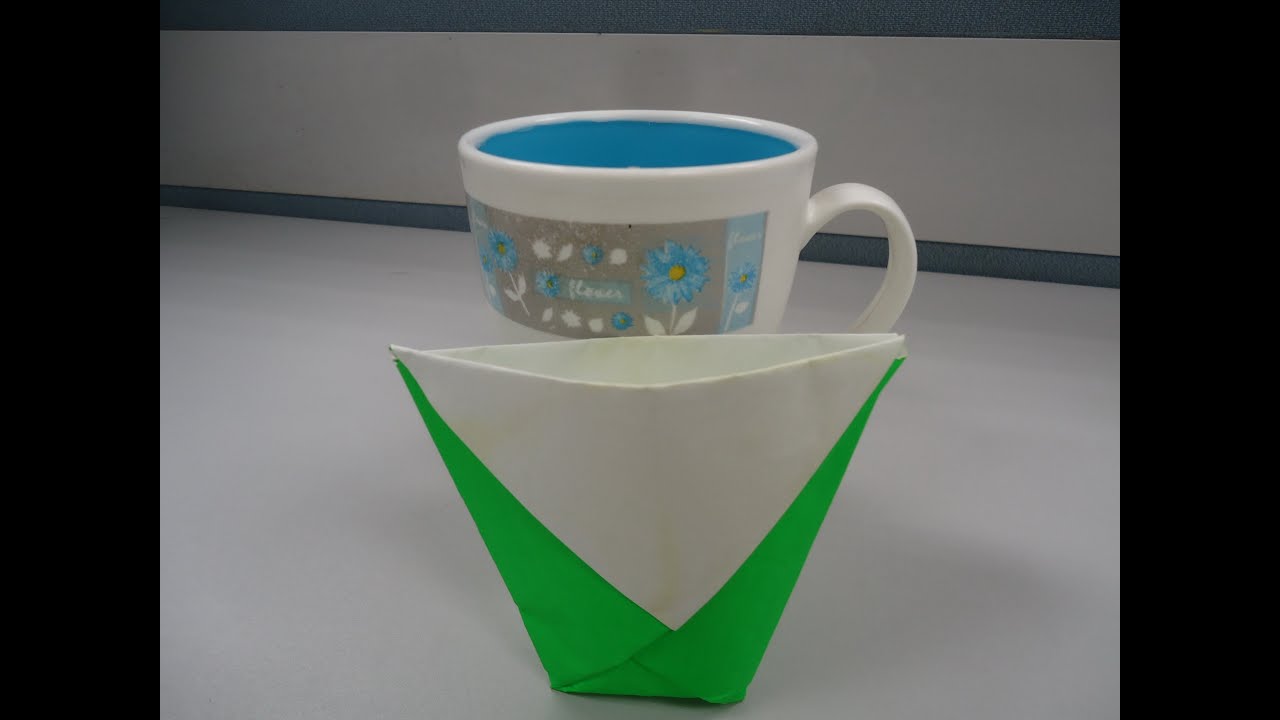 How To Make A Paper Cup or Origami Cup - YouTube