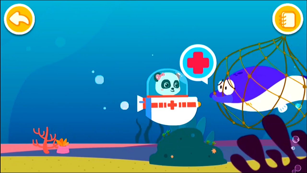 Baby Panda Ocean Doctor | Kids Game Play Underwater Rescue Mission of Ocean Animals | Education Game