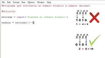 Programación en Python -- Ejercicio pasar un número binario a decimal (base 10)