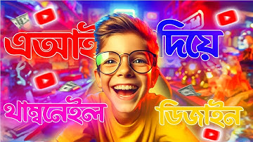 AI দিয়ে থাম্বনেইল ডিজাইন 🤖 Make A Thumbnail For Youtube Videos With AI 🎨 #ai #youtube