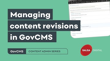 Managing content revisions in GovCMS