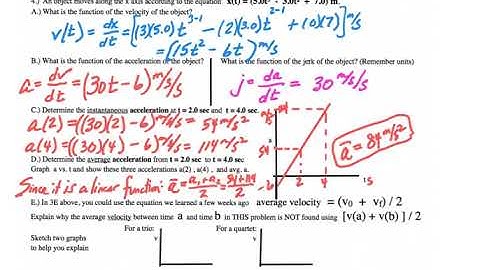 Askey Physics -- PhySP20 -- Derivatives Physics Kinematics and Graphing