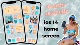 iPhone iOS 14 Home Screen Setup *Summer/Beach Aesthetic* screenshot 1