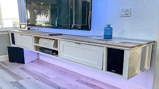 Floating TV console using one sheet of plywood