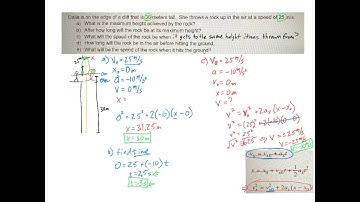 Example of 1D Kinematics - Free fall