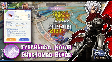 Ragnarok Origin Global lv90 Tyrannical Katar Envenomed Blade VS Alfheim stage  300 Baphomet MVP
